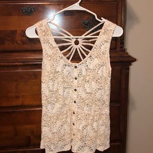 Cream colored lace top